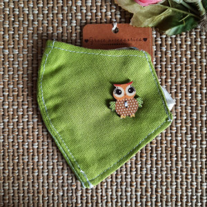 Green owl character face mask - Grace Accessories  